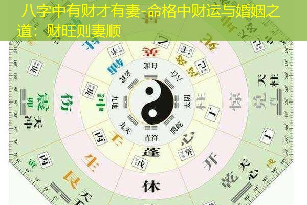  八字中有财才有妻-命格中财运与婚姻之道：财旺则妻顺